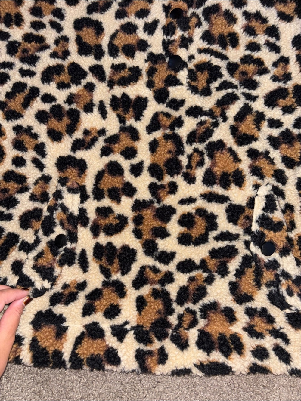 J. Crew Vintage Fleece Leopard  Cheetah Teddy Sherpa Jacket in Brown and Black - Picture 6 of 11